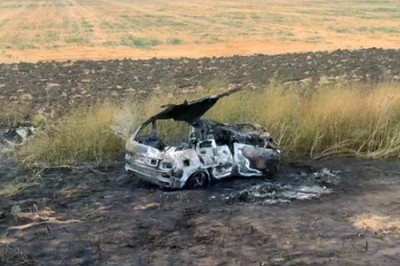 Заживо сгорели трое парней в ВАЗе на донской трассе: Видео