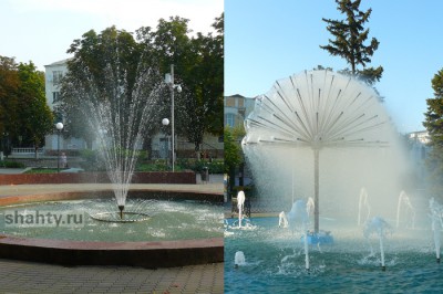 В Шахтах запустили сразу три фонтана в центре и остановили течь воды в парке