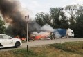 Сгорел грузовик после ДТП под Шахтами на въезде в поселок Майский: видео
