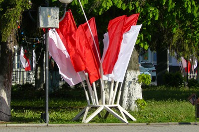 В г. Шахты горожане удивились белым и красным флагам на 9 мая