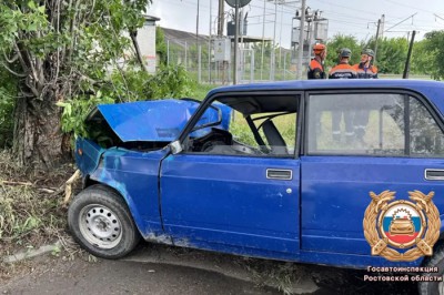 В городе Шахты подростки на ВАЗе врезались в дерево
