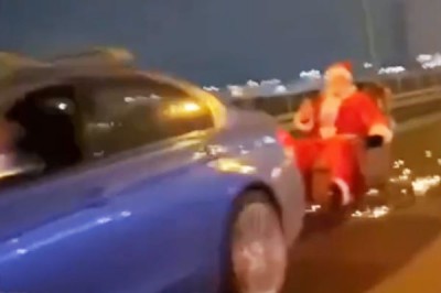 BMW возил в санях Санта-Клауса — водителя оштрафовали на тысячу рублей