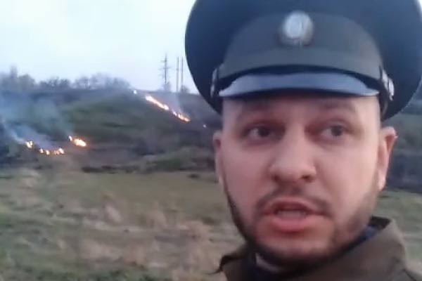 В г. Шахты казаки и пожарные потушили ландшафтный пожар [Видео]