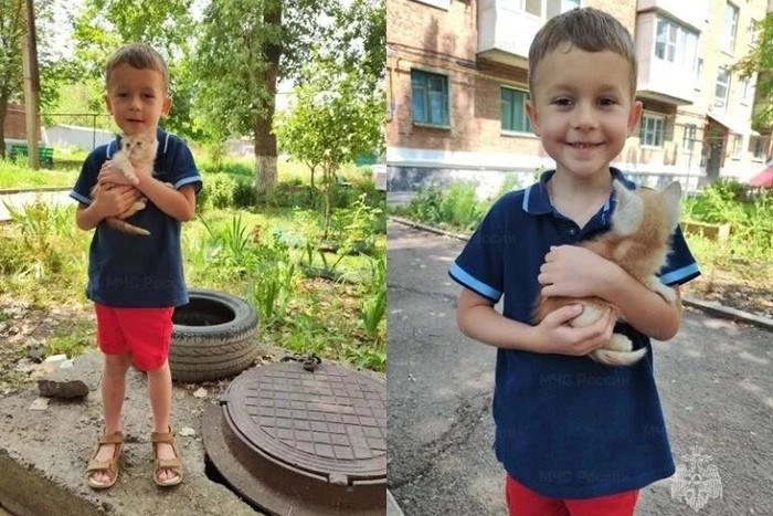В г. Шахты спас котенка пятилетний мальчик Тимофей