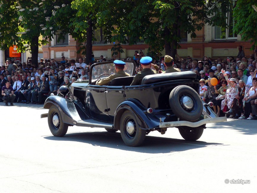 5 мая 2012 г., военный парад в городе Шахты, ГАЗ-М1 фаэтон